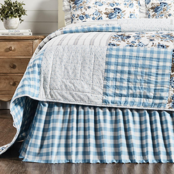 Annie Buffalo Blue Check Bed Skirt - 810055892549