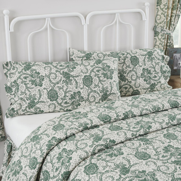Dorset Green Floral Pillow Case Pair - 840233904771