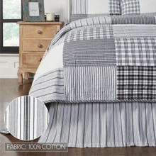 Sawyer Mill Black Ticking Stripe Bed Skirt - 810055899913