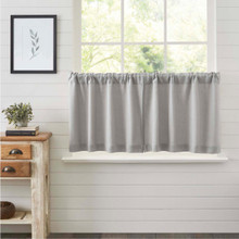 Burlap Dove Grey Tier Curtain Pair - 810055893942