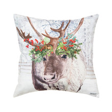 Reindeer Flower Crown Pillow - 008246315896