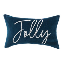 Jolly Indigo Velvet Pillow - 008246319412