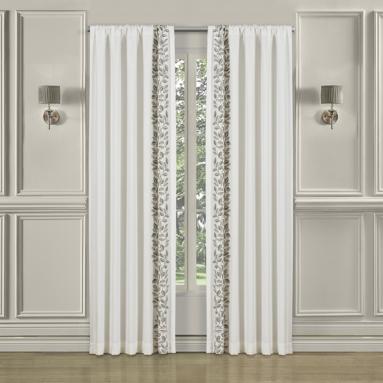 Laurel White Curtain Pair - 193842128077