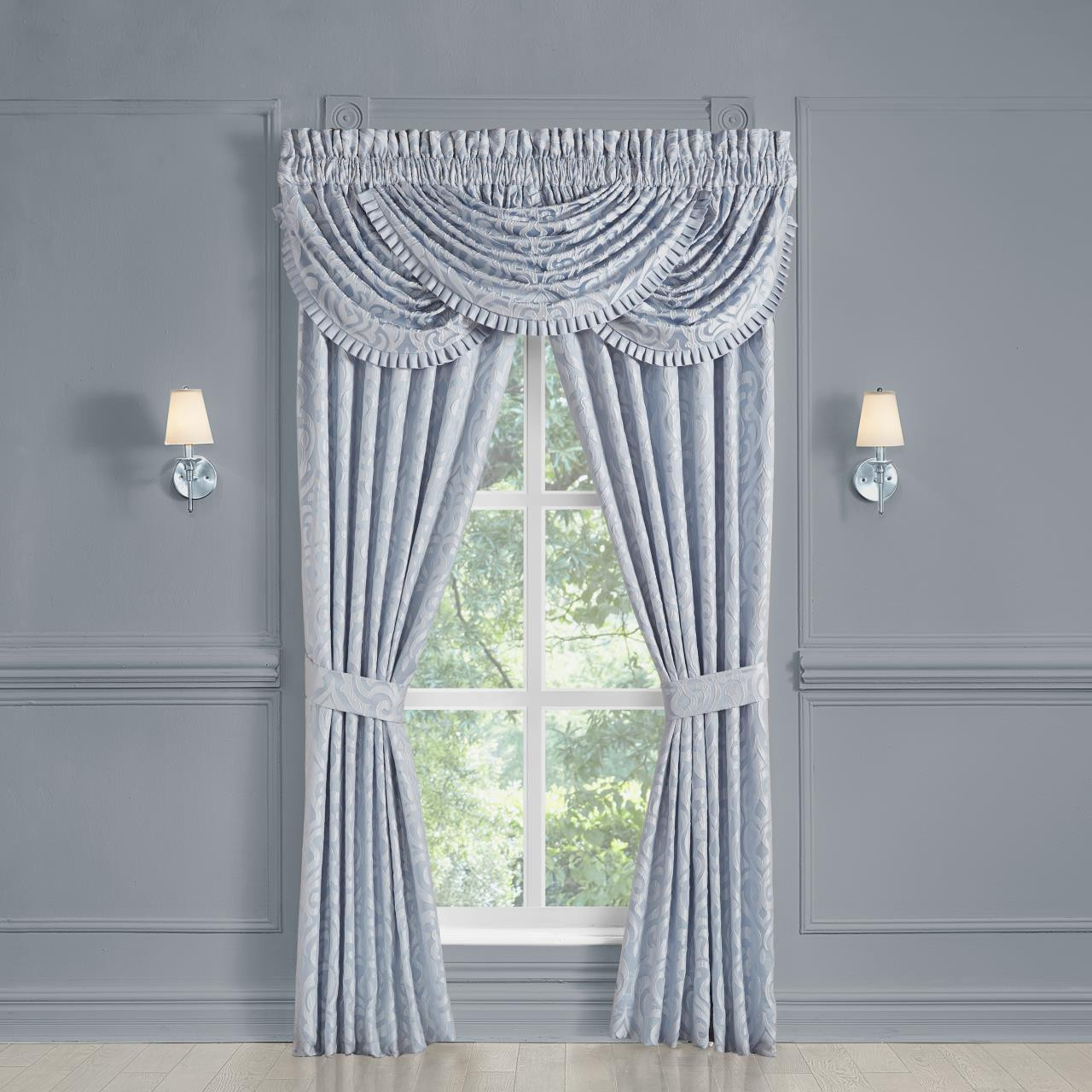 Liana Powder Blue Curtain Pair - 193842128879