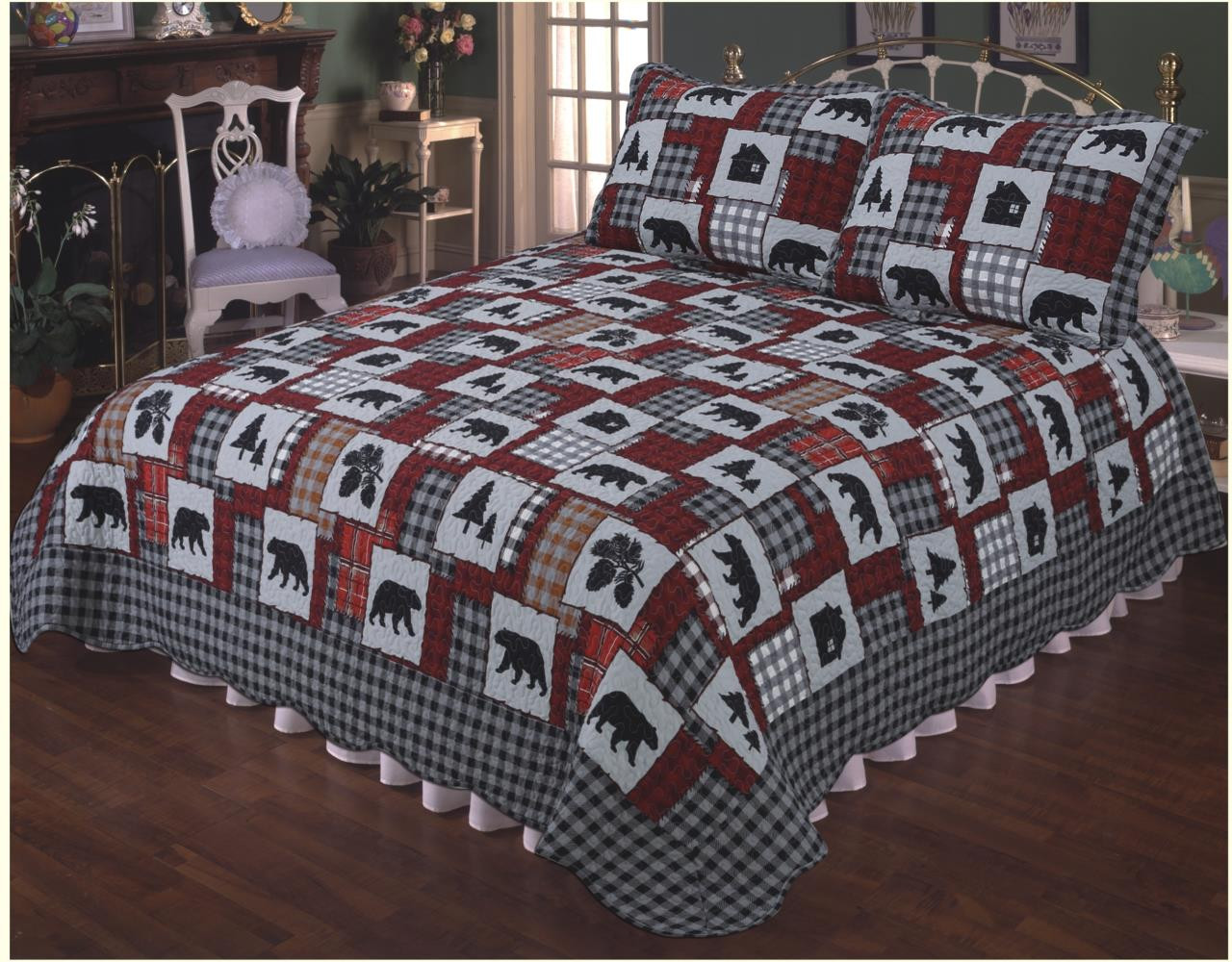 Huts & Bears Printed Quilt Collection -
