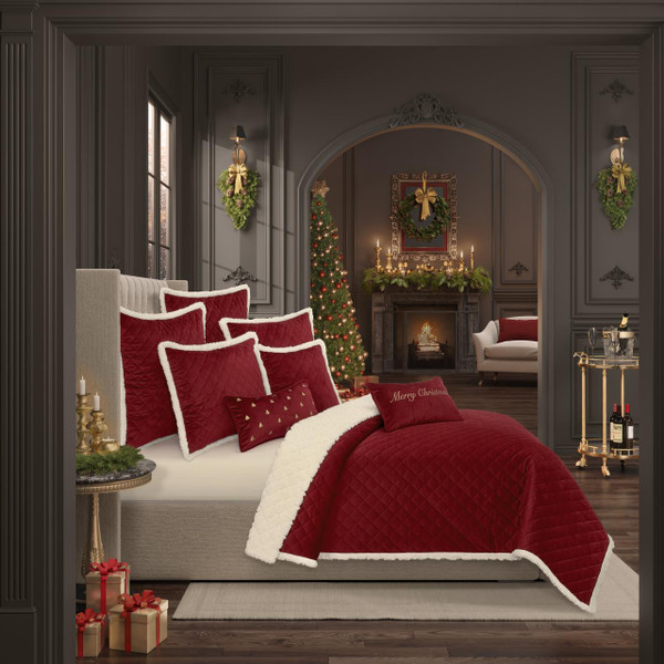 Casey Sherpa Crimson Bedding Collection -