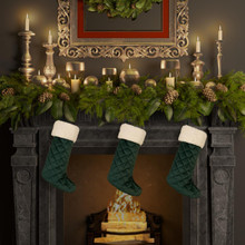 Casey Sherpa Evergreen Christmas Stocking - 193842131879
