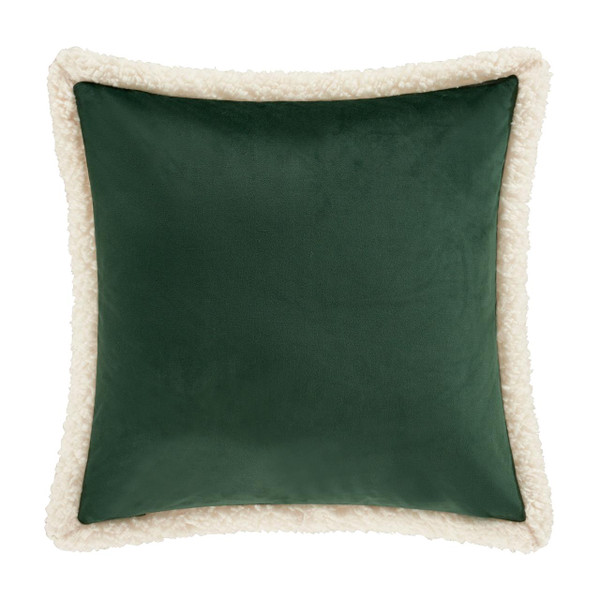 Casey Sherpa Evergreen Quilted Square Pillow - 193842131787