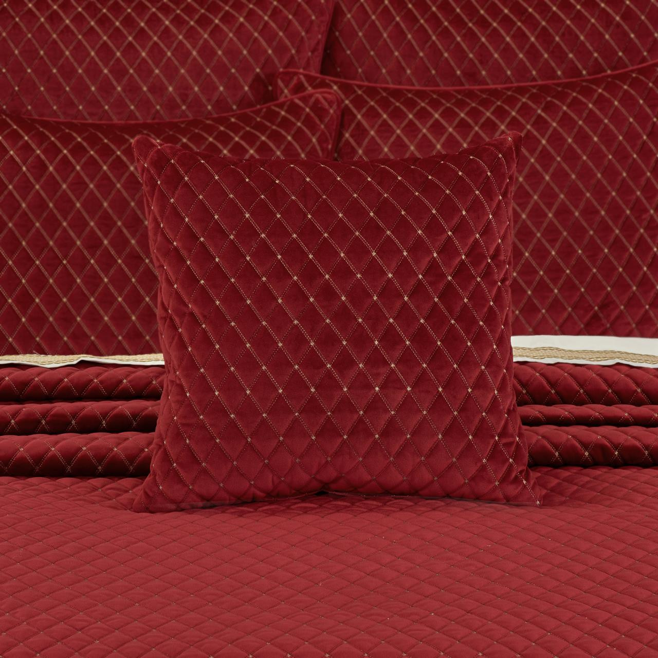 Grandeur Crimson Square Pillow - 193842132975