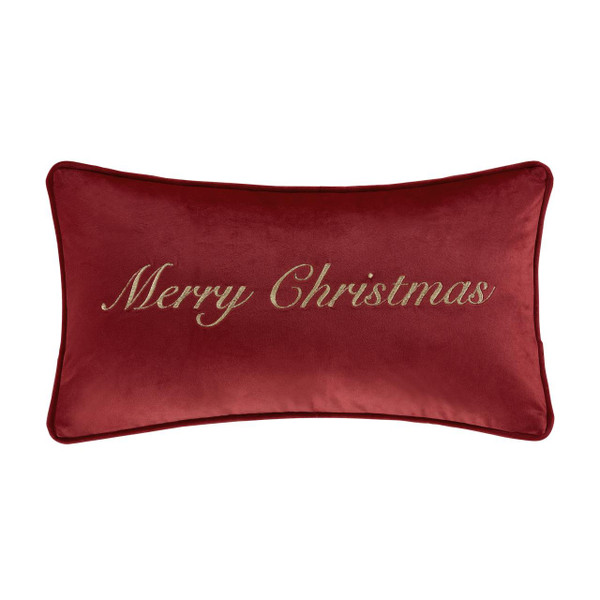 Merry Christmas Crimson Boudoir Pillow - 193842131701