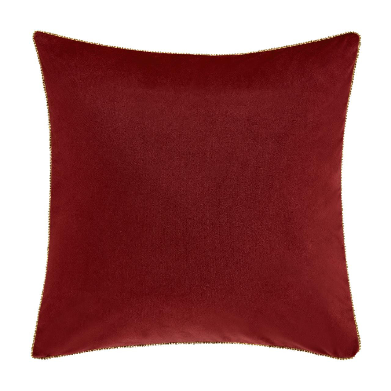 Noelle Crimson Square Embellished Pillow - 193842131374