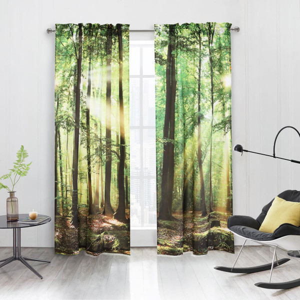 Photo Reel Forest Light Filtering Curtain Pair - 069556584822