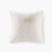 Sable Solid Ivory Faux Fur Square Pillow - 221642172850