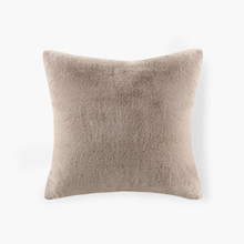 Sable Solid Golden Faux Fur Square Pillow - 221642173086