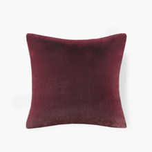 Sable Solid Burgundy Faux Fur Square Pillow - 221642173154