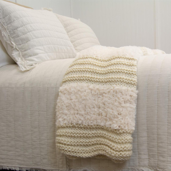 Plush Knit Ivory Throw by Your Lifestyle By Donna Sharp |Paul's Home ...