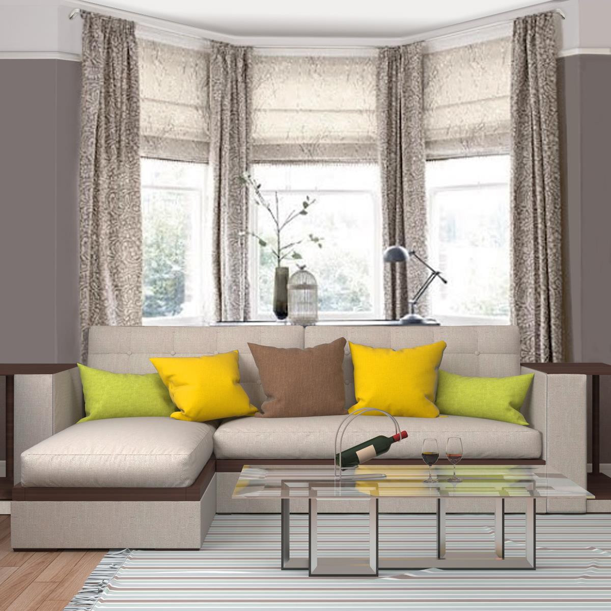 Bay Window Double Lockseam Curtain Rod by Rod Desyne Paul's Home Fashions