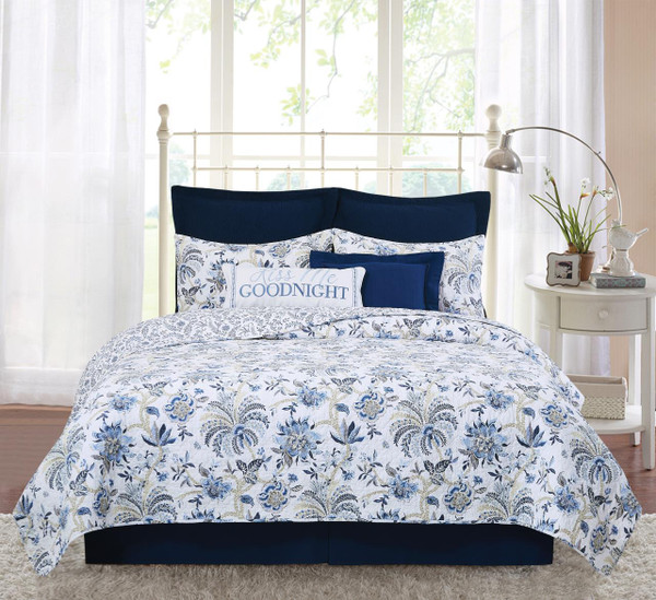 Braganza Blue Bell Quilt Set - 8246708599