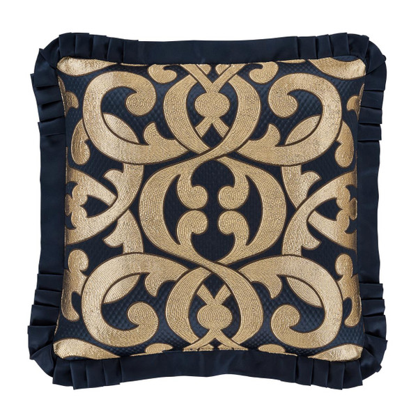 Biagio Navy 20" Square Flanged Pillow - 193842135884