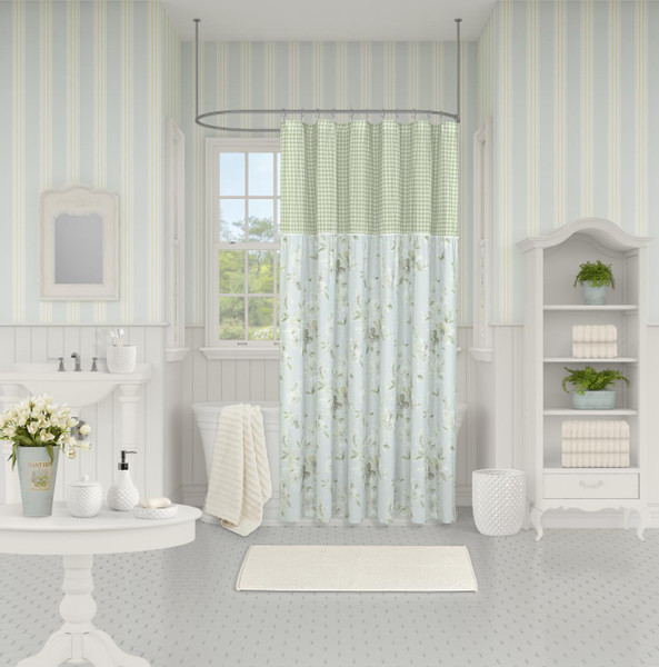 Cassia Duck Egg Shower Curtain - 193842133514