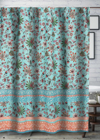 Audrey Turquoise Shower Curtain - 636047423887