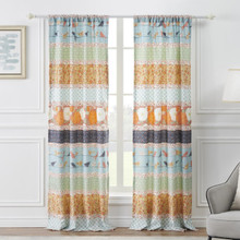 Carlie Calico Stripe Curtain Pair - 636047440365