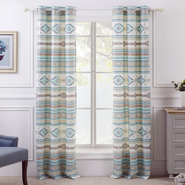 Phoenix Turquoise Curtain Pair - 636047423061