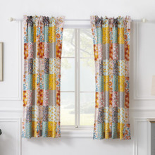 Carlie Calico Patches Curtain Pair - 636047423269