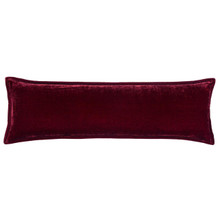 Stella Faux Silk Velvet Garnet Red Long Lumbar Pillow - 840118821582