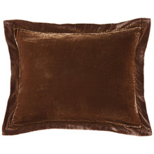Stella Copper Brown Silk Velvet Flanged Dutch Euro Pillow - 840118813068