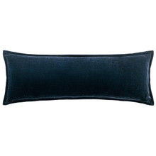Stella Midnight Blue Silk Velvet Long Lumbar Pillow - 840118820400