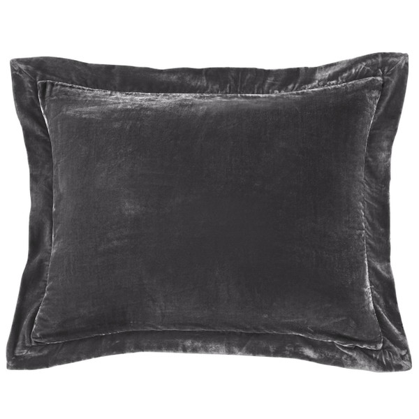 Stella Slate Silk Velvet Flanged Dutch Euro Pillow - 840118813099