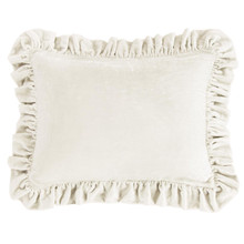 Stella Stone Silk Velvet Ruffled Dutch Euro Pillow - 840118815413