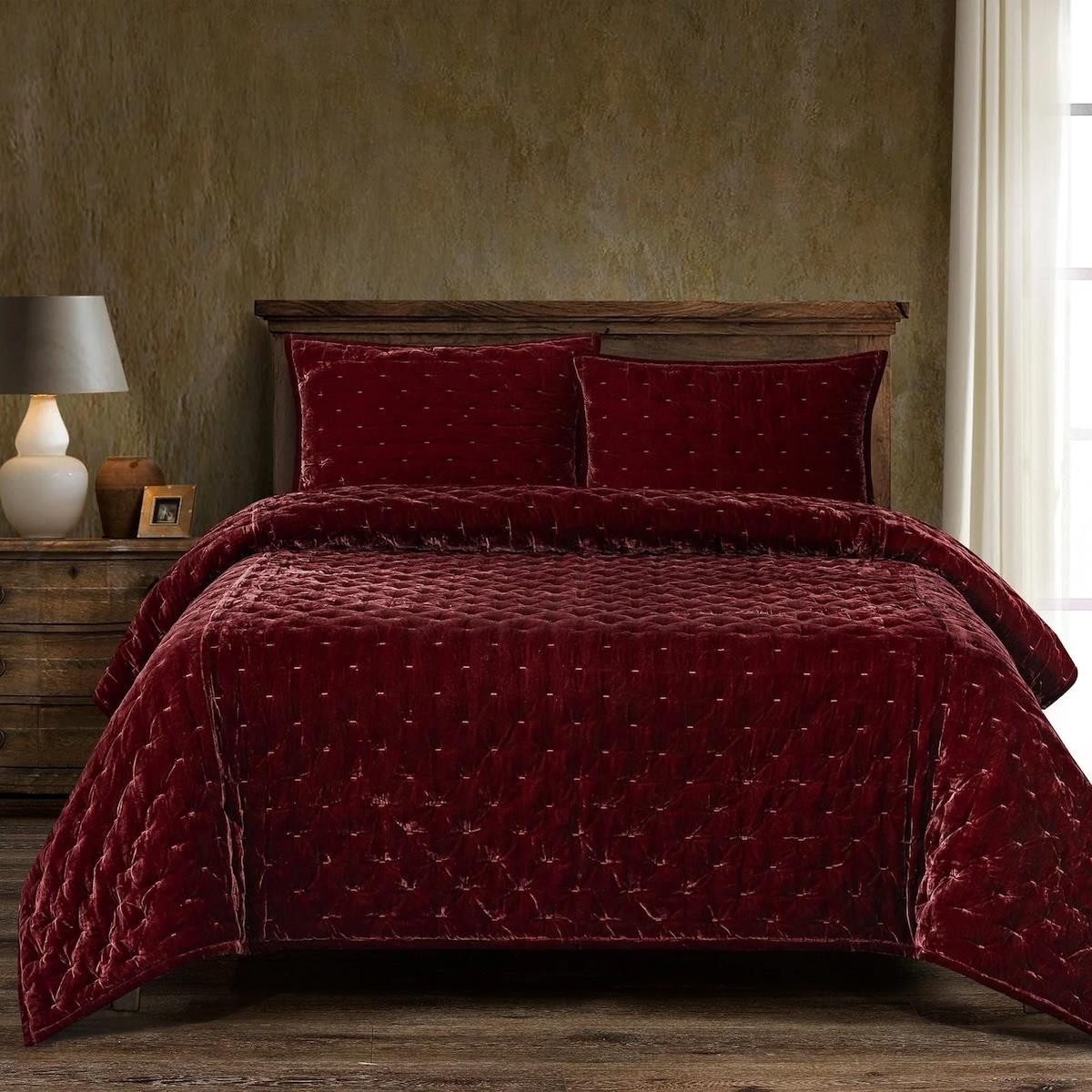 Faux silk bed popular set