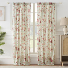 Antique Rose Blue Curtain Pair - 636047437662