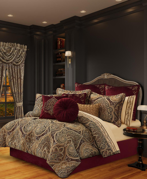 Bordeaux Crimson Comforter Collection -