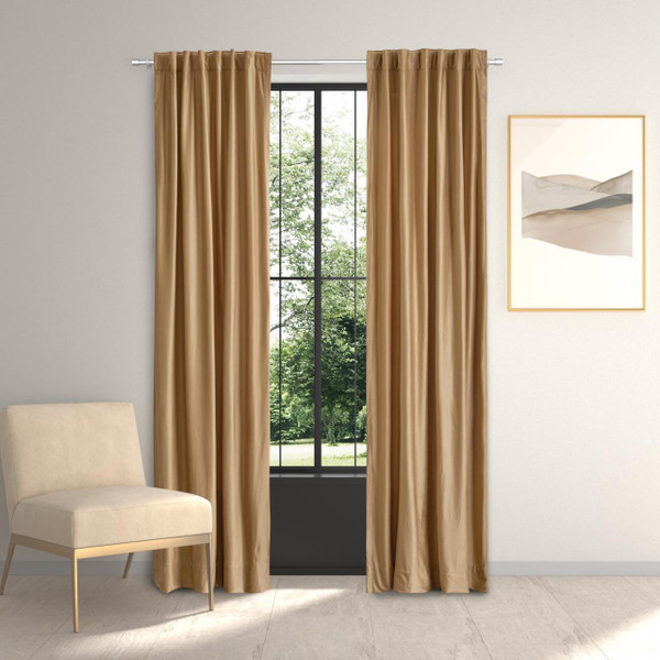 Valencia Gold Curtain Pair - 193842143537