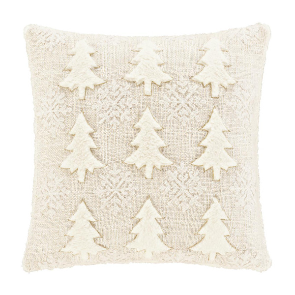 All That Glitters Winter White 18" Embellished Pillow - 193842141045