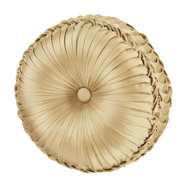 Aurelia Gold Tufted Round Decorative Pillow - 193842146941