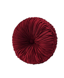 Bordeaux Crimson Tufted Round Decorative Pillow - 193842145388