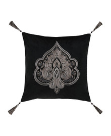 Davinci Black 18" Embellished Pillow - 193842145425