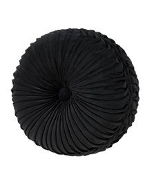 Davinci Black Tufted Round Decorative Pillow - 193842145494