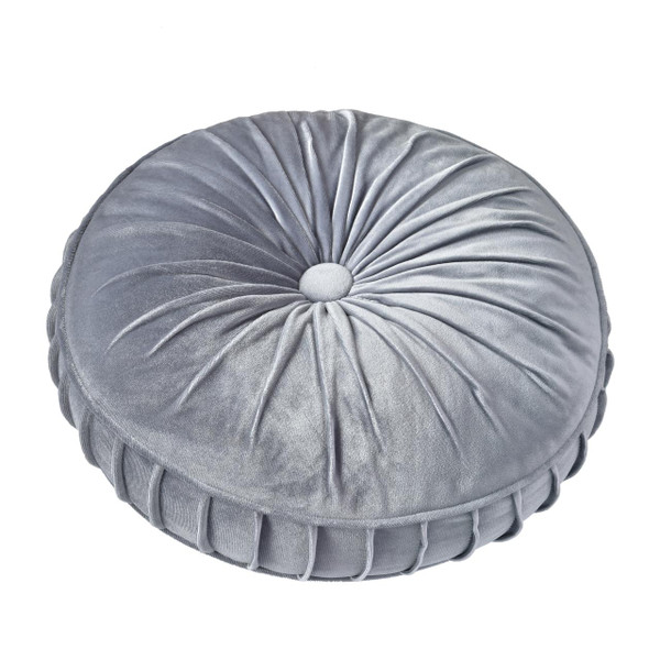 Dicaprio Powder Blue Tufted Round Decorative Pillow - 193842145746