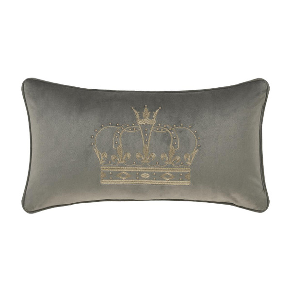Townsend Charcoal Crown Boudoir Pillow - 193842140550