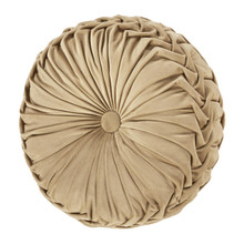 Townsend Gold Tufted Round Decorative Pillow - 193842137338