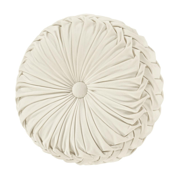 Townsend Ivory Tufted Round Decorative Pillow - 193842137154