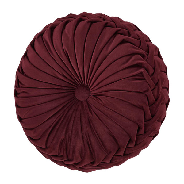 Townsend Red Tufted Round Decorative Pillow - 193842137277