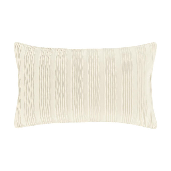 Townsend Wave Ivory Lumbar Pillow Cover - 193842137772
