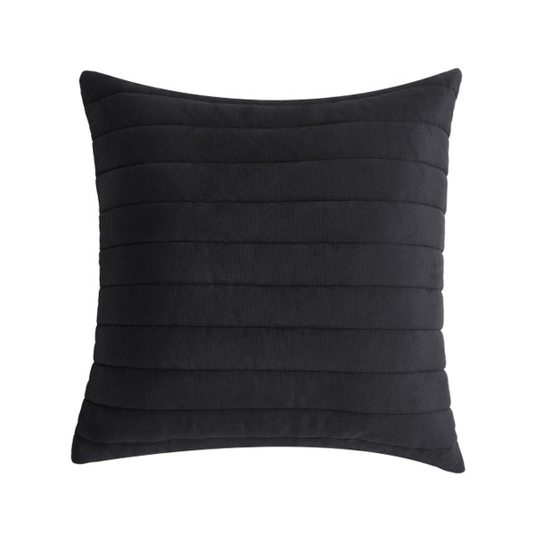 Valencia Black 20" Quilted Pillow - 193842143605
