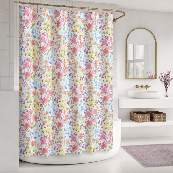 Jules Turquoise Shower Curtain - 193842139356